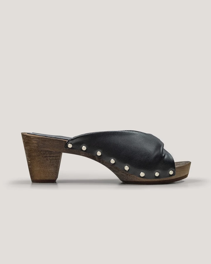 AGAZI Damen vegan Clogs Alles Was Sie Will! Schwarz