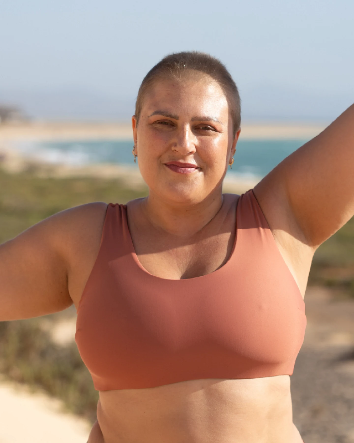 Inaska Damen vegan Bikinioberteil Reversible Pure Dark Red/Vintage Rosé – Ansicht 2