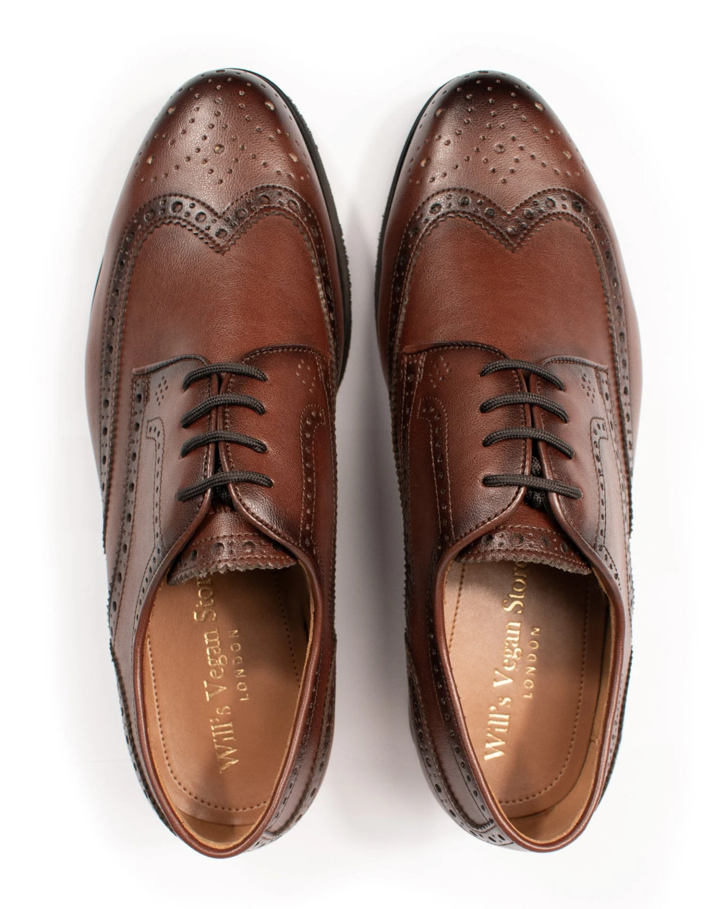 Will's Vegan Store Herren vegan Schuhe Brogues Herren Goodyear Welt Chestnut – Ansicht 2
