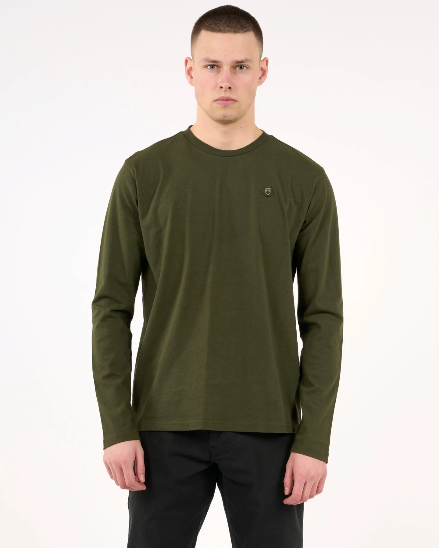 KnowledgeCotton Apparel Herren vegan Langärmeliges Abzeichen Forrest Night – Ansicht 2
