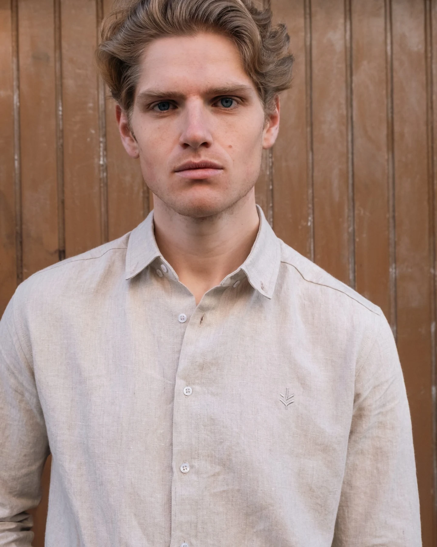 Lucid Collective Herren vegan Shirt Legacy In Der Farbe Oatmeal – Ansicht 2