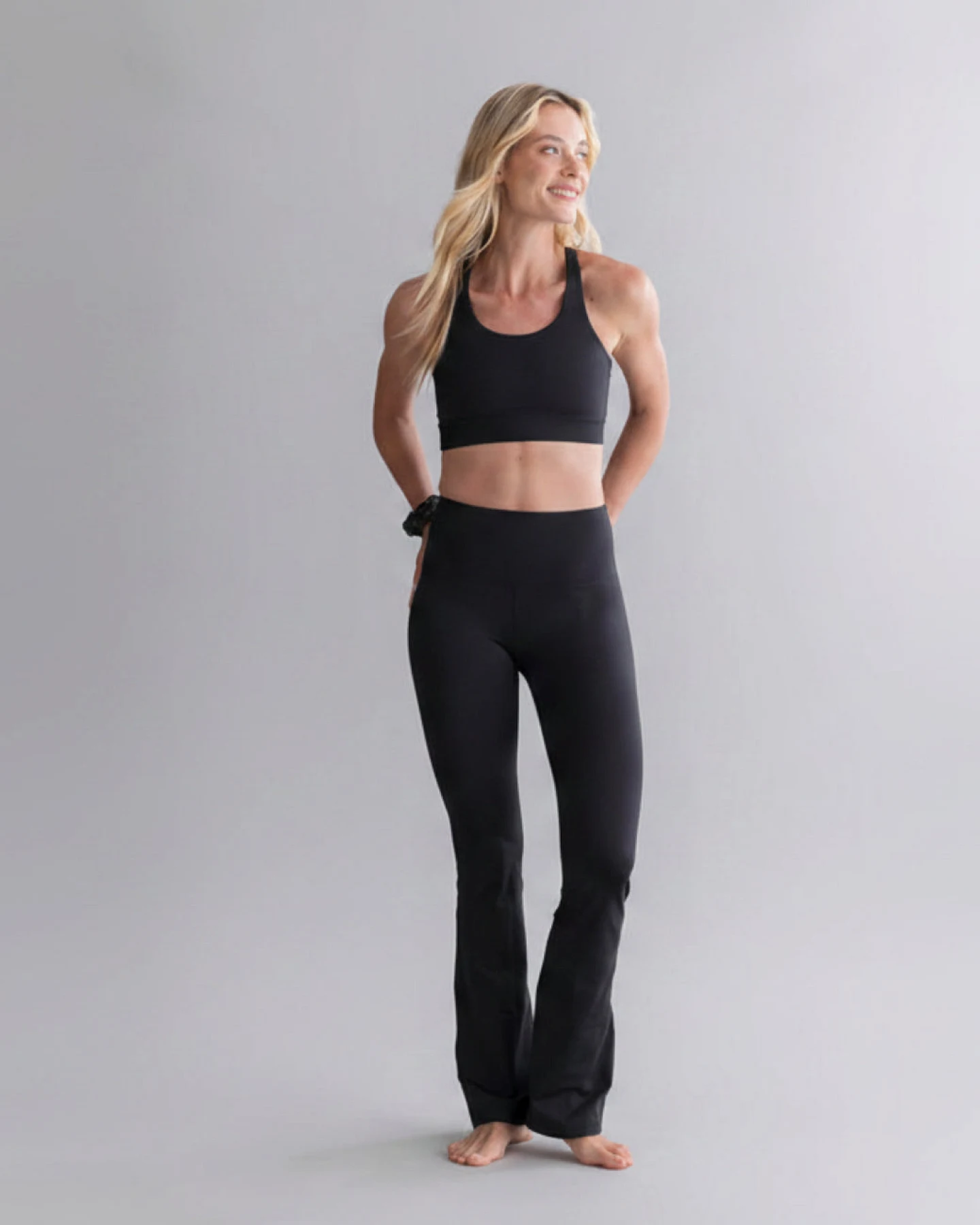 Hey Honey Leggings Flared Cotton Touch - Black – Ansicht 3