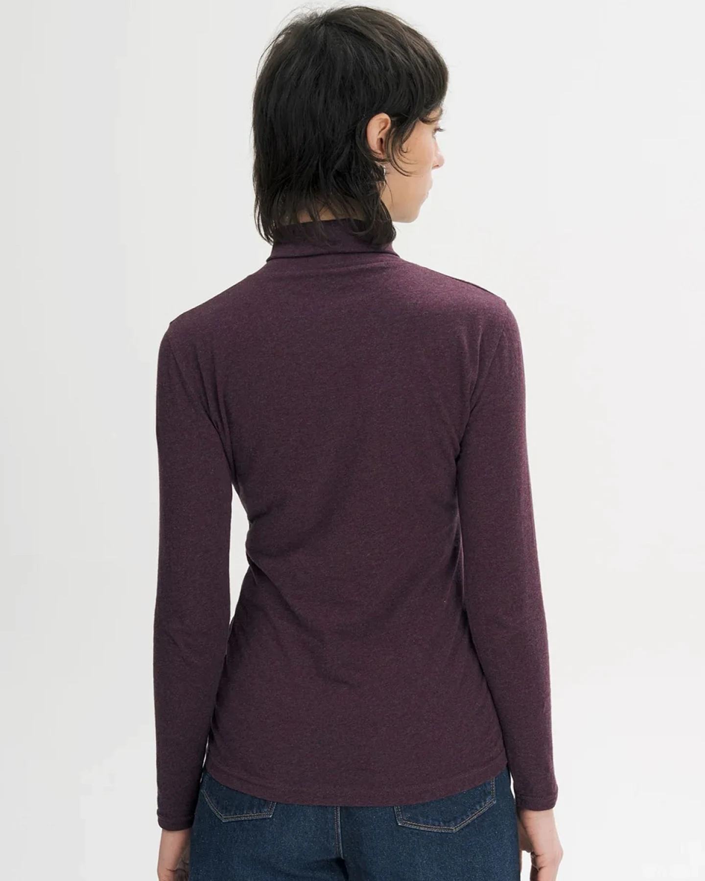 Longsleeve Turtleneck Anchal Weinrot – Ansicht 2