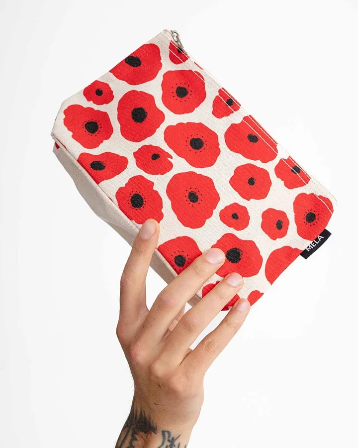 Kosmetiktasche Poppy Print Rot