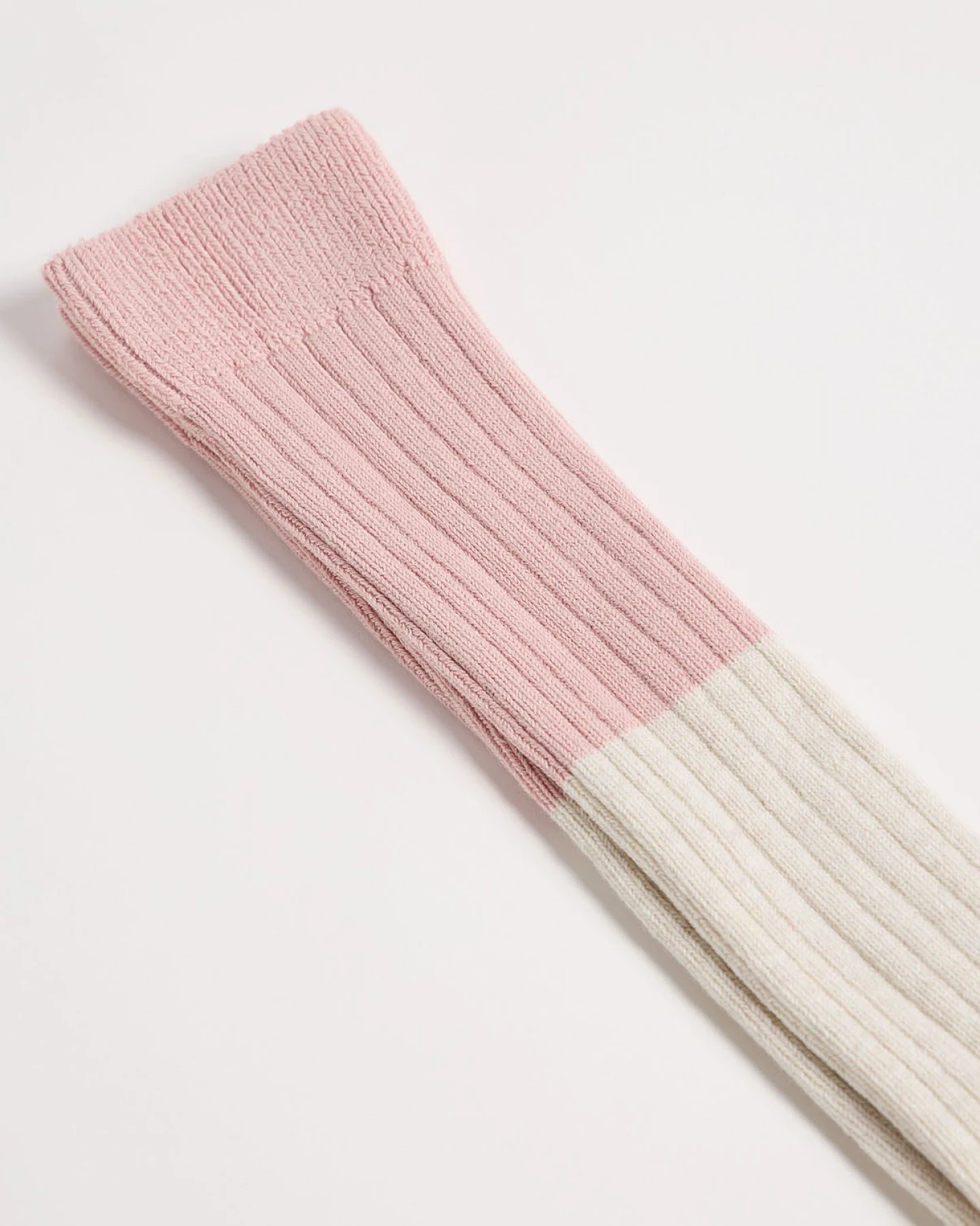Socken Colourblock Kniestrümpfe Off White – Ansicht 2