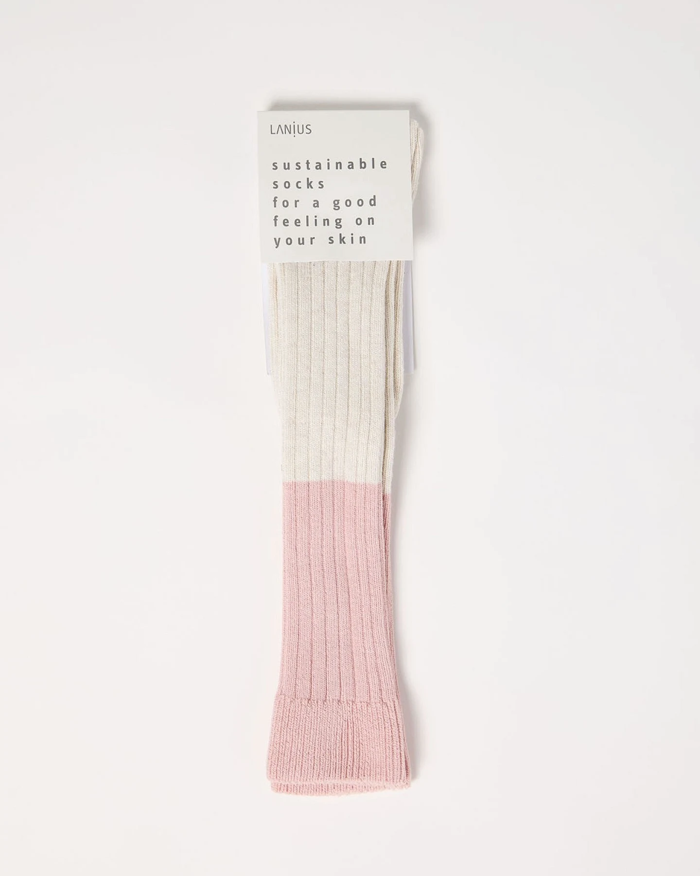 Socken Colourblock Kniestrümpfe Off White – Ansicht 3