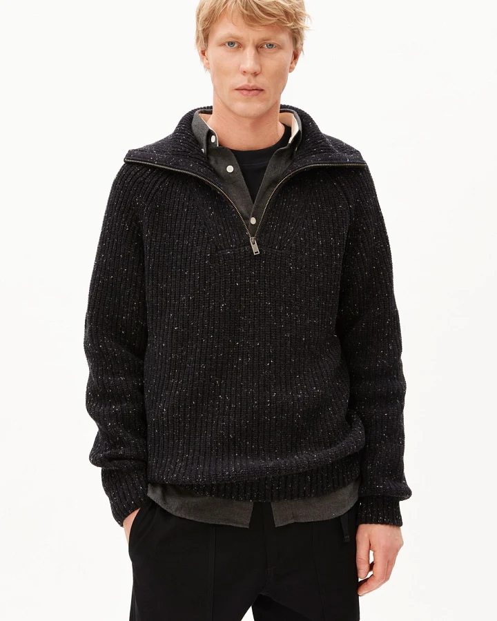 Produktseite: Strickpullover Wool Tweed Troyer