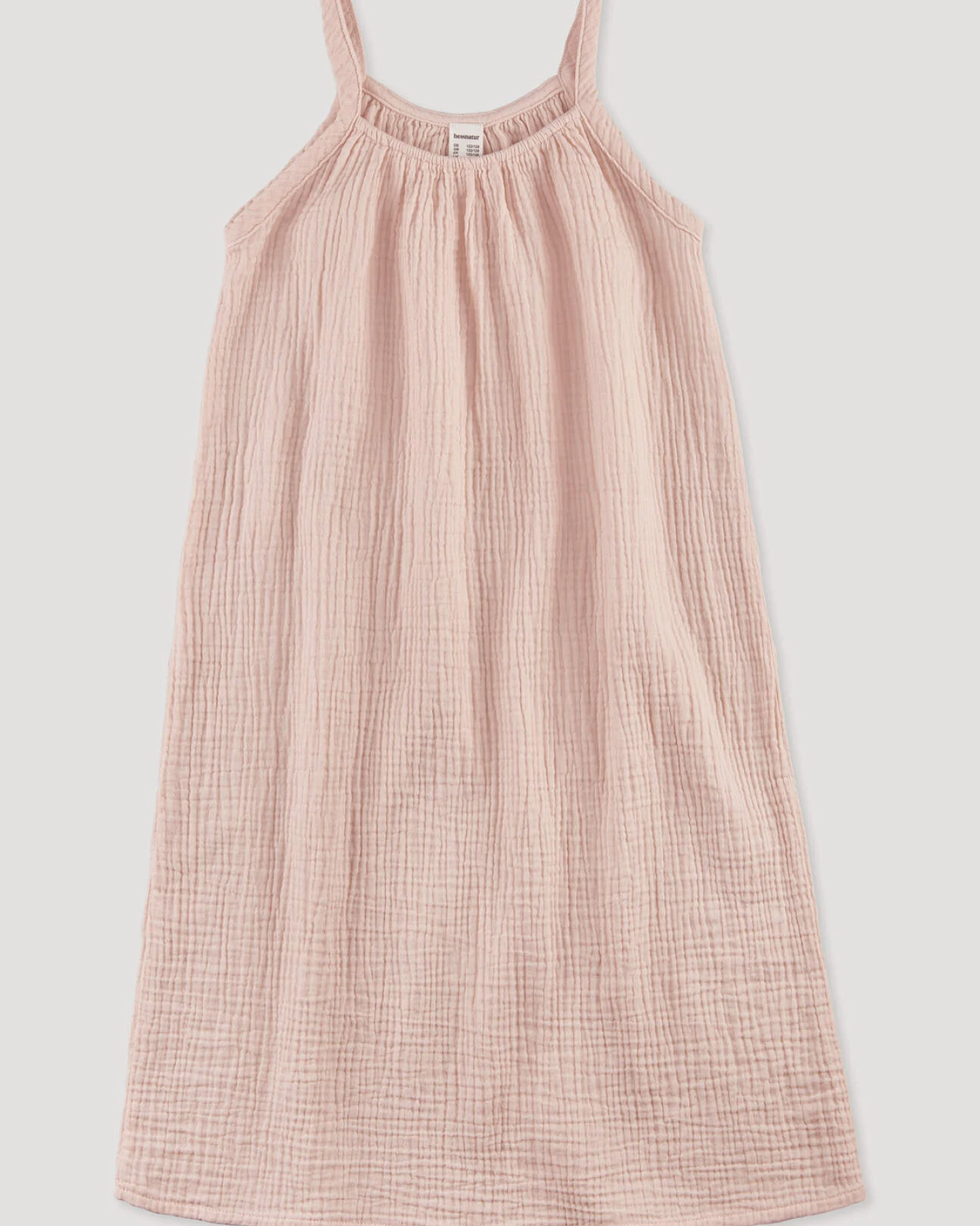 hessnatur Kinder Musselin Nachthemd PURE COMFORT aus Bio-Baumwolle - rosa - Größe 98/104 – Ansicht 2