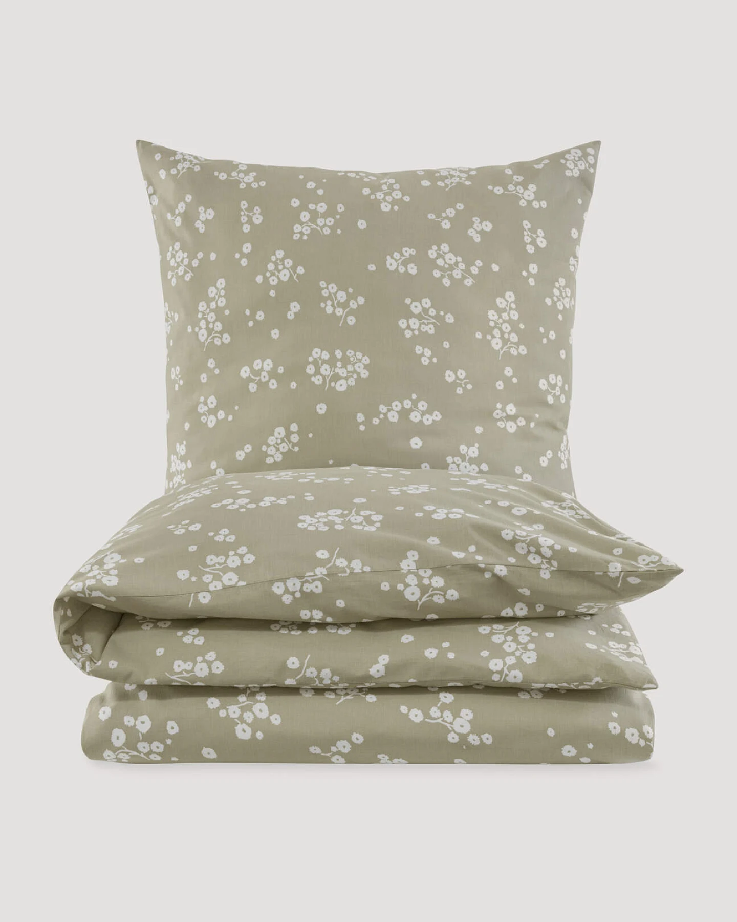 hessnatur Renforcé Bettwäsche Set HANAMI aus Bio-Baumwolle - grün - Größe 135x200 / 40x80 cm – Ansicht 3
