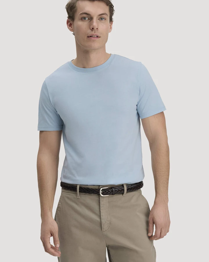 hessnatur Herren T-Shirt Regular aus Regenerative Organic Cotton (ROC) - blau - Größe 46