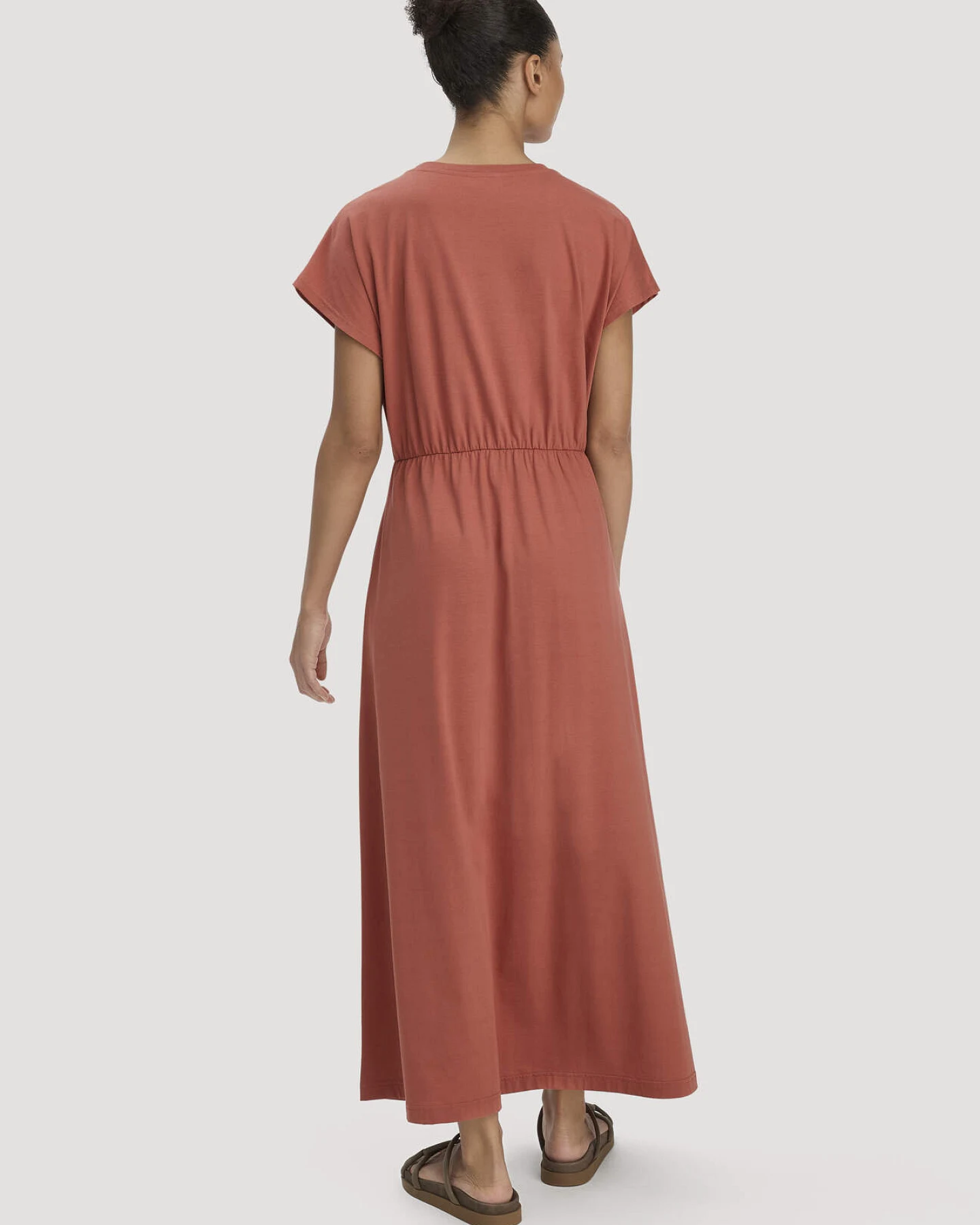 hessnatur Damen Jersey Kleid Knöchellang Relaxed aus Bio-Baumwolle - braun - Größe 46 – Ansicht 2