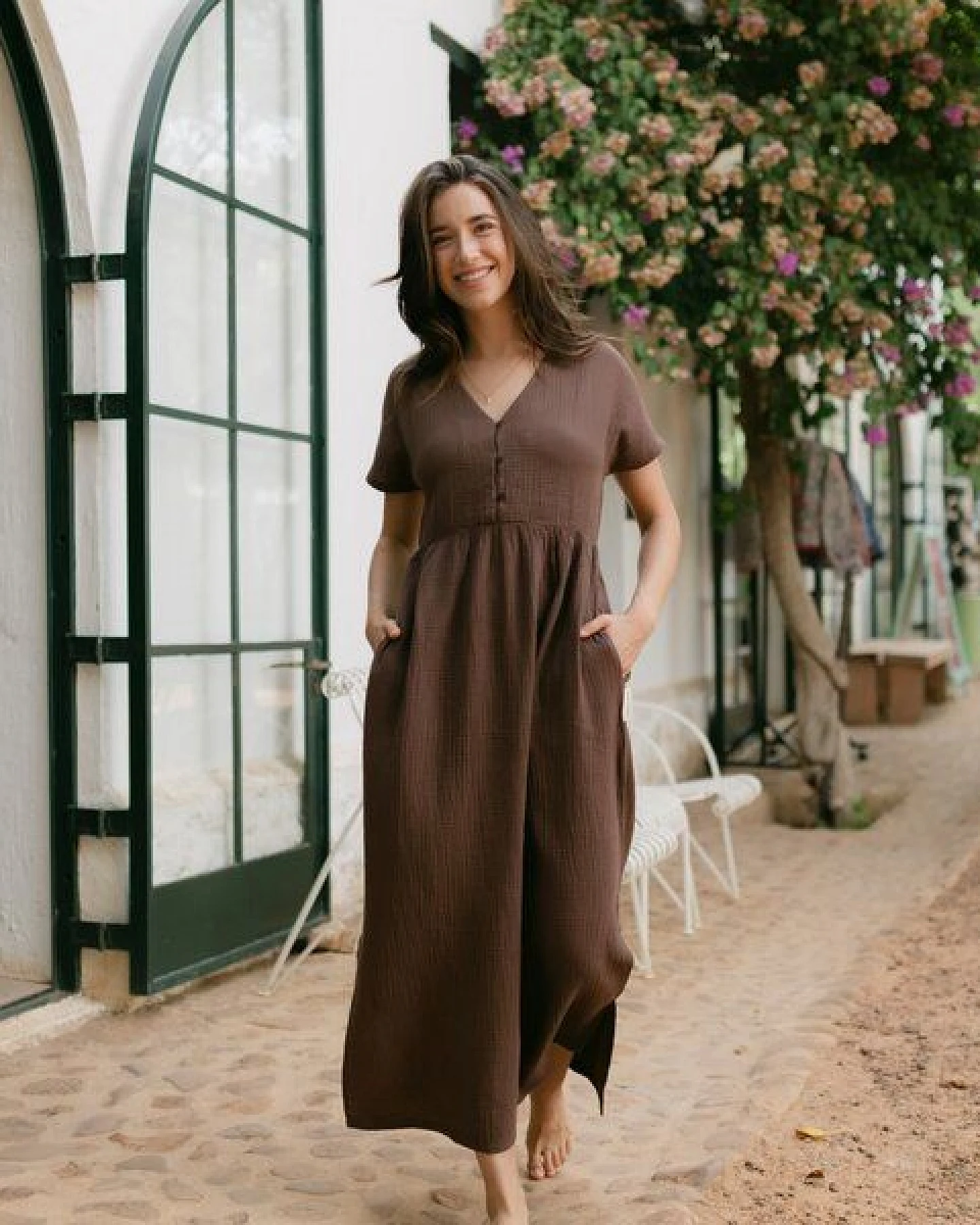 NORDLICHT Musselin Kleid Alma Lang aus 100% Bio-Baumwolle – Ansicht 3