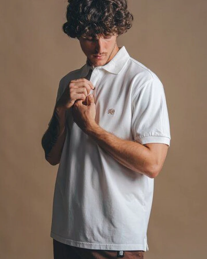 Trendsplant Alcalali Pigment Dyed Organic Polo Shirt Almond Milk