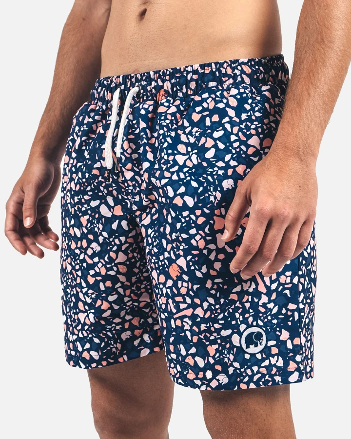 Trendsplant Herren vegan Badeshorts Terrazzo Blau
