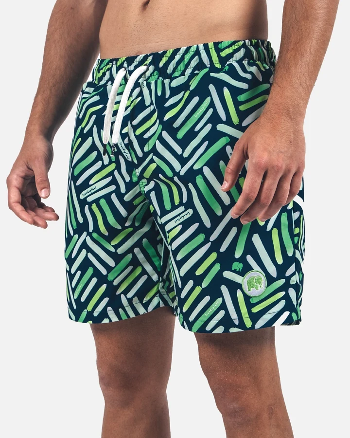 Trendsplant Herren vegan Badehose Strokes Seegras Grün