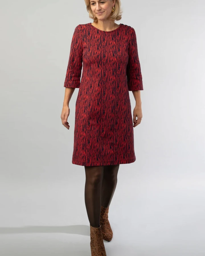 Marjolein Elisabeth Damen vegan Jolein Rotes Zebra Kleid