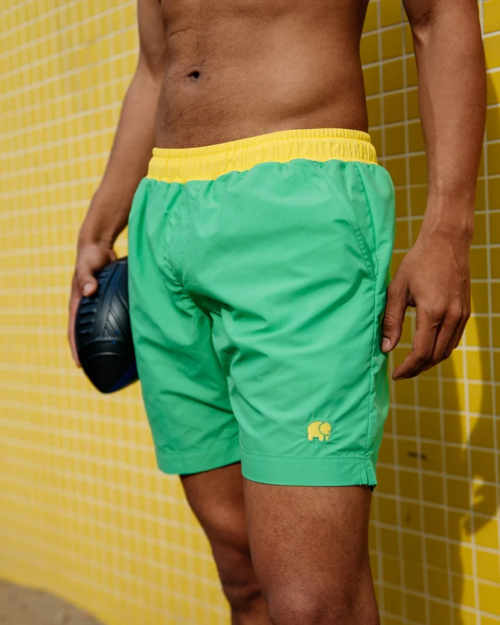 Trendsplant Herren vegan Badehose Color Block Spring Green