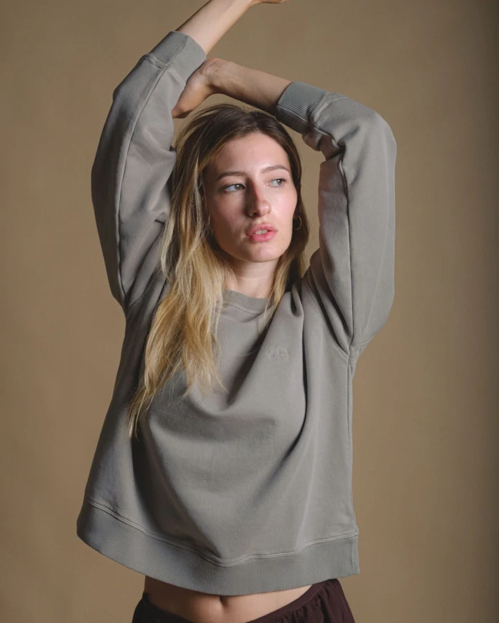 Trendsplant Damen vegan Pullover Essential Heavyweight Getrockneter Salbei
