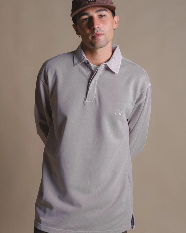 Trendsplant Herren vegan Pullover Polo Essential Pigment Island Fossil