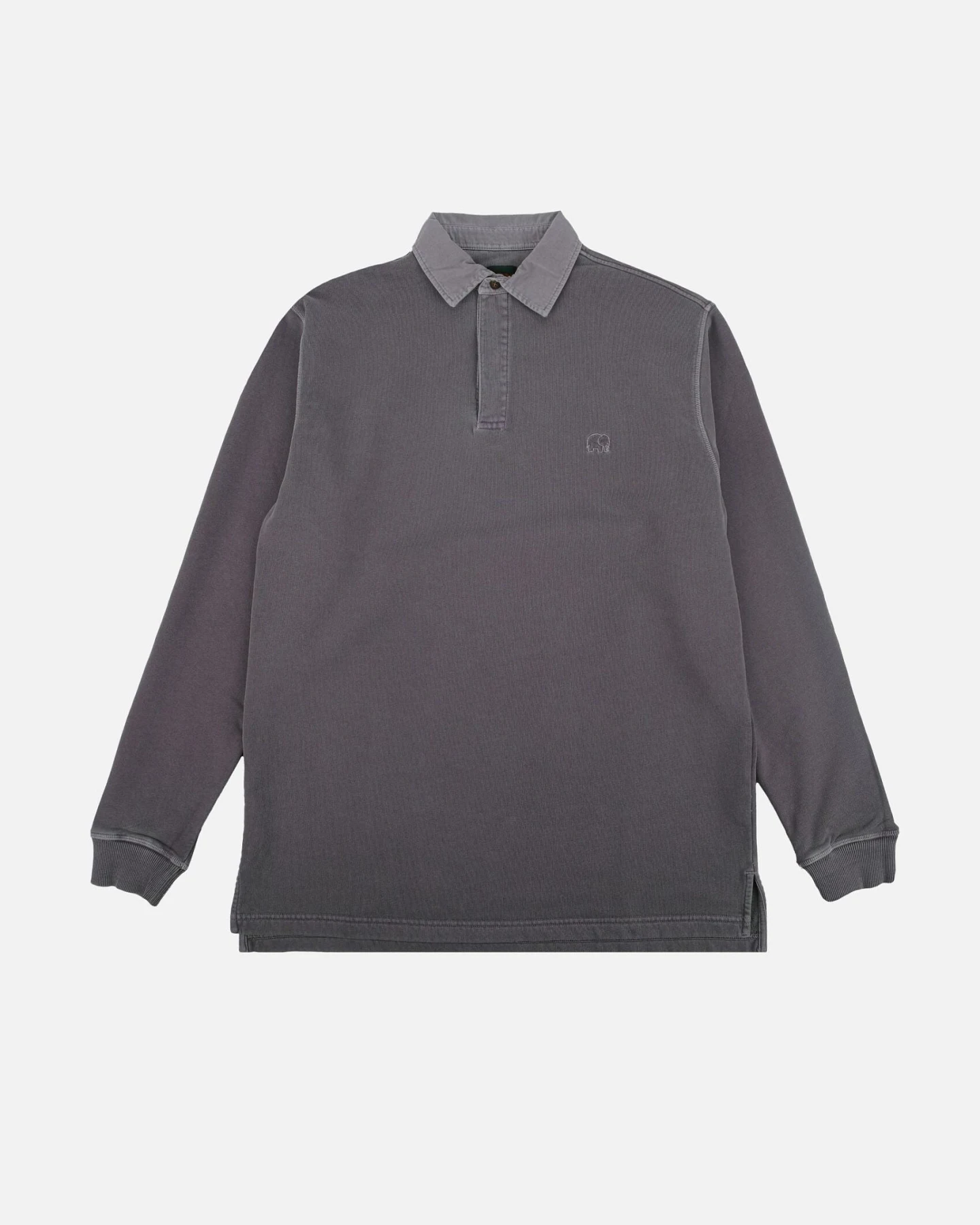 Trendsplant Herren vegan Pullover Polo Essential Pigment Zinn Grau – Ansicht 2
