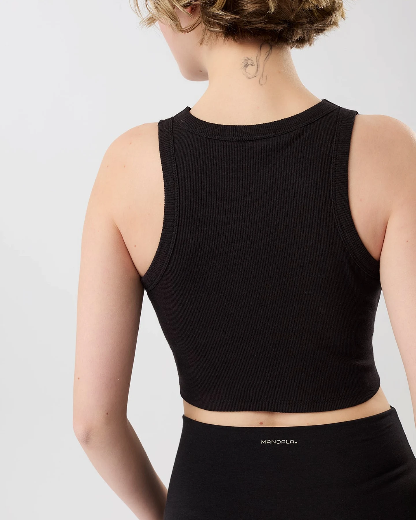 MANDALA Damen vegan Top Athleisure Schwarz – Ansicht 2