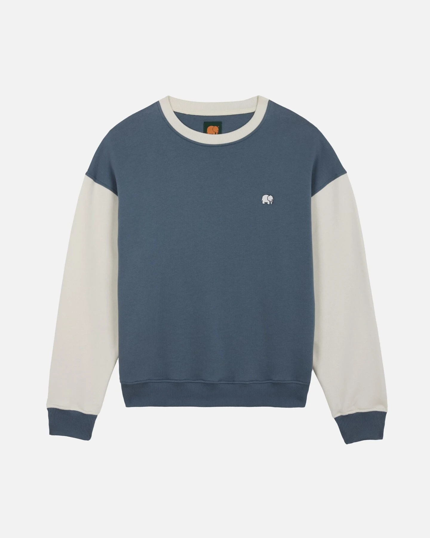 Trendsplant Damen vegan Sweatshirt Color Block Oversized Deep Spruce – Ansicht 2