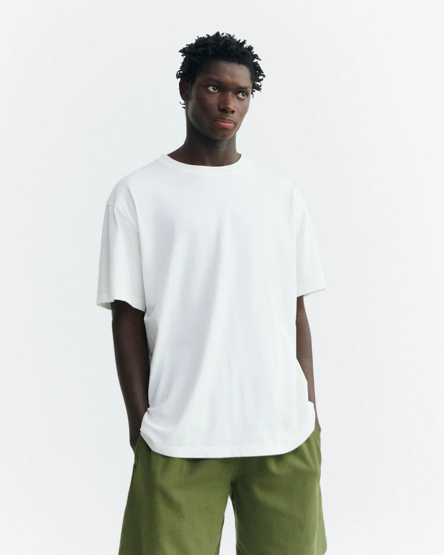 Thinking MU Herren vegan T-Shirt Aaron Patched With Sun Back White – Ansicht 2