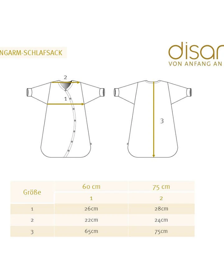 Disana - Langarm-Schlafsack Merinowolle Natur Gr. 1