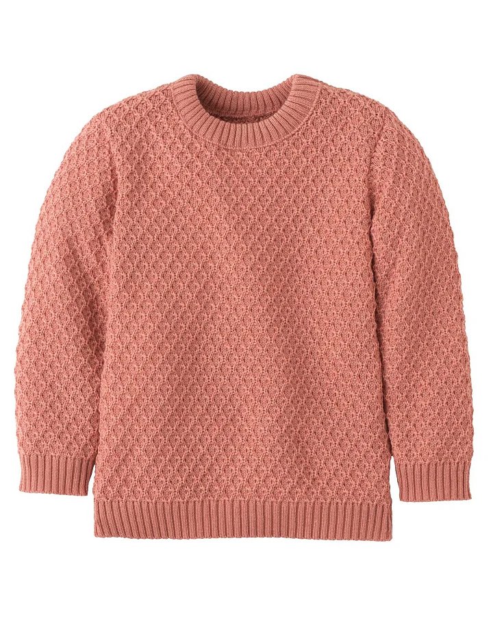 Produktseite: Disana - Strick-Pullover "Aran" Merinowolle Softpink