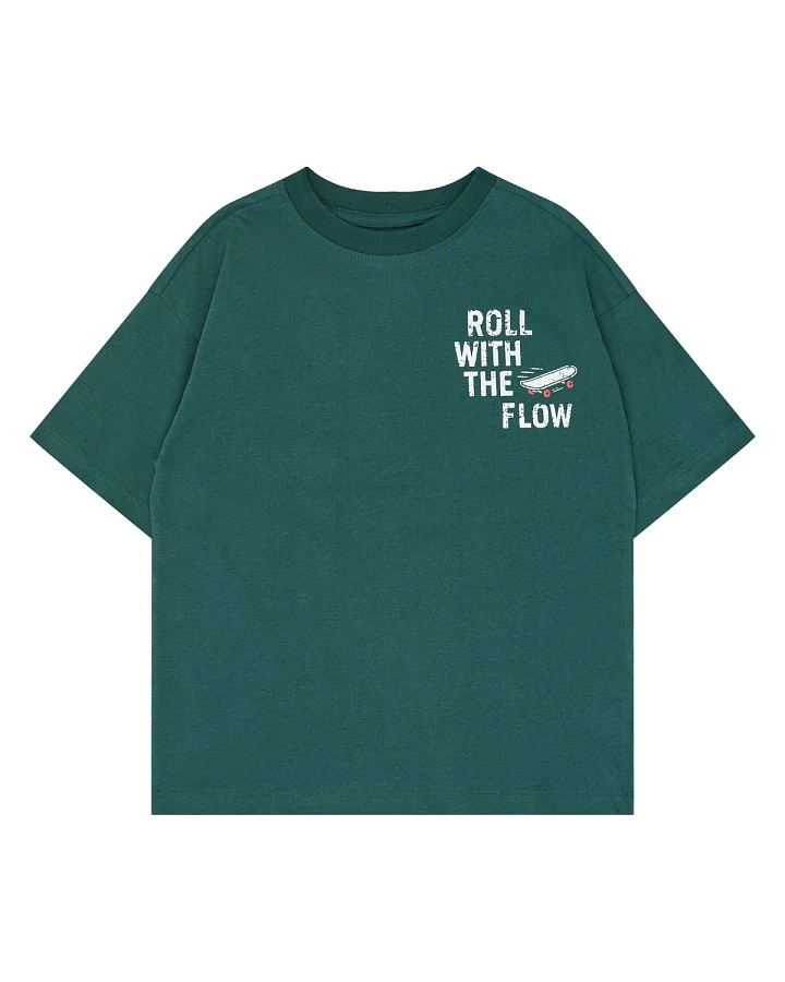 The NEW - T-Shirt "roll with the flow" grün
