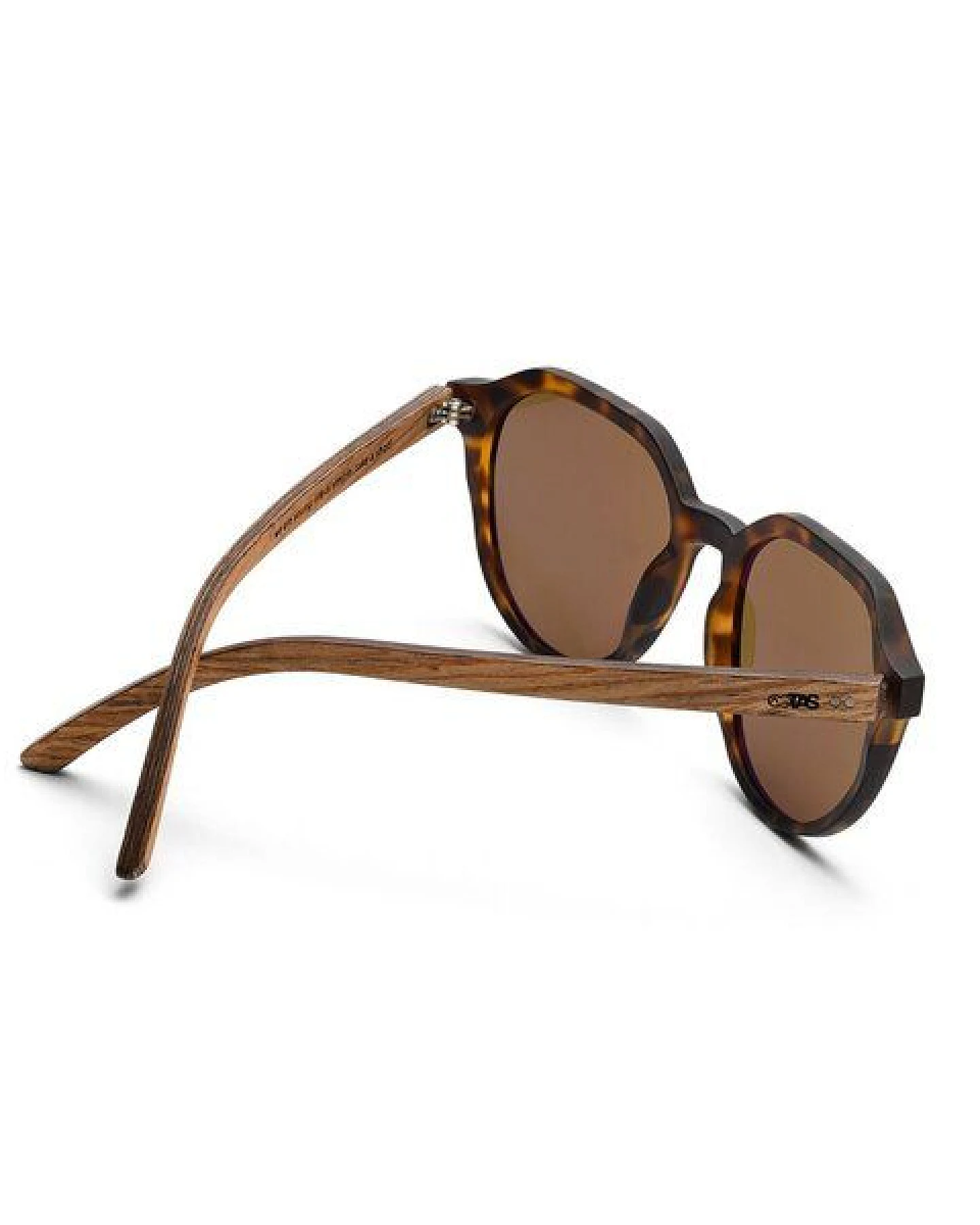 TAKE A SHOT Holz Sonnenbrille für Herren und Damen mit modernem Flattop Design – Ansicht 3