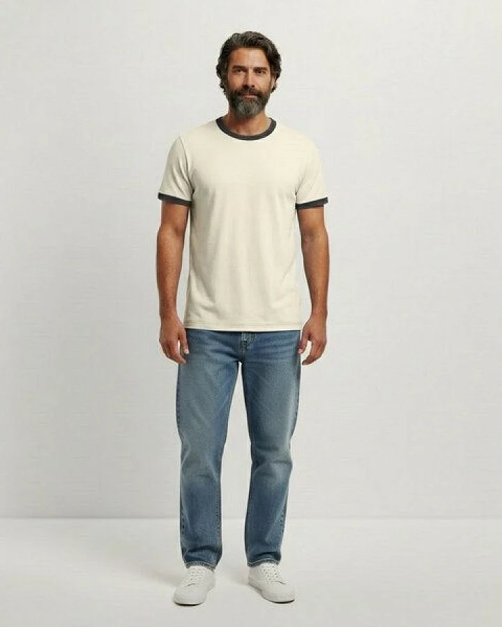 YTWOO Vintage Ringer-T-Shirt Herren