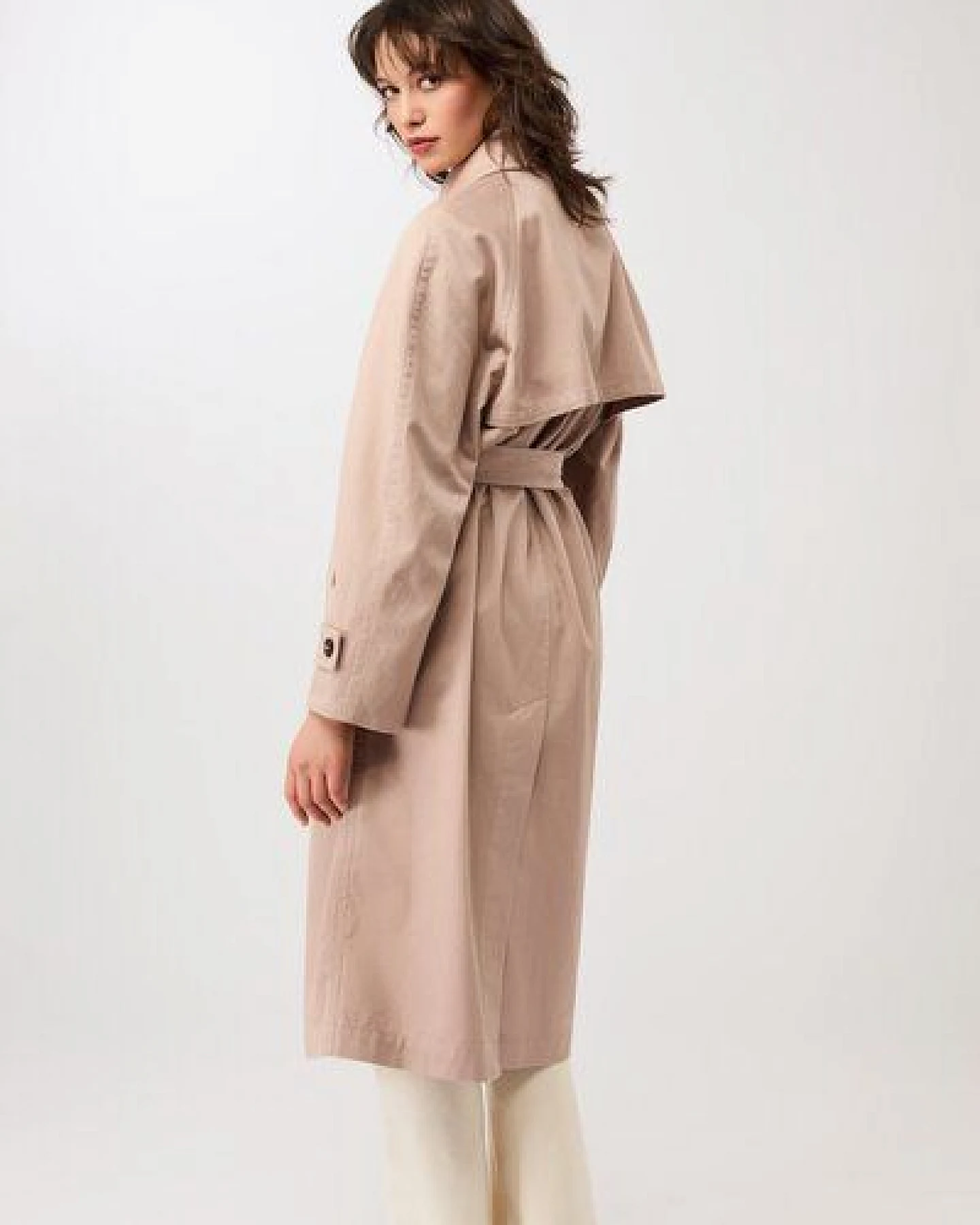 LangerChen Klassischer Trenchcoat aus Bio-Baumwolle – Ansicht 3