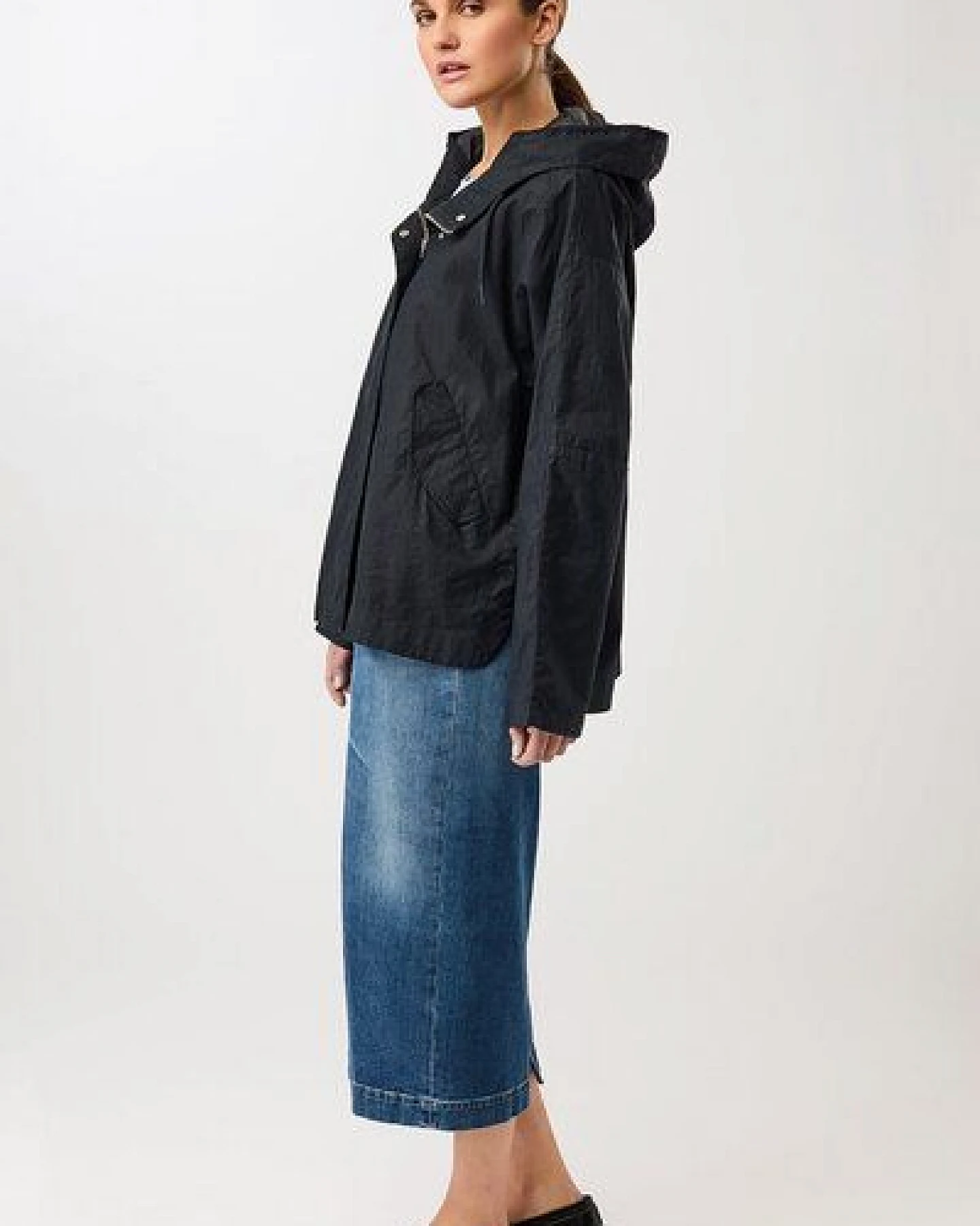LangerChen Outdoorjacke aus beschichtetem Leinen – Ansicht 2