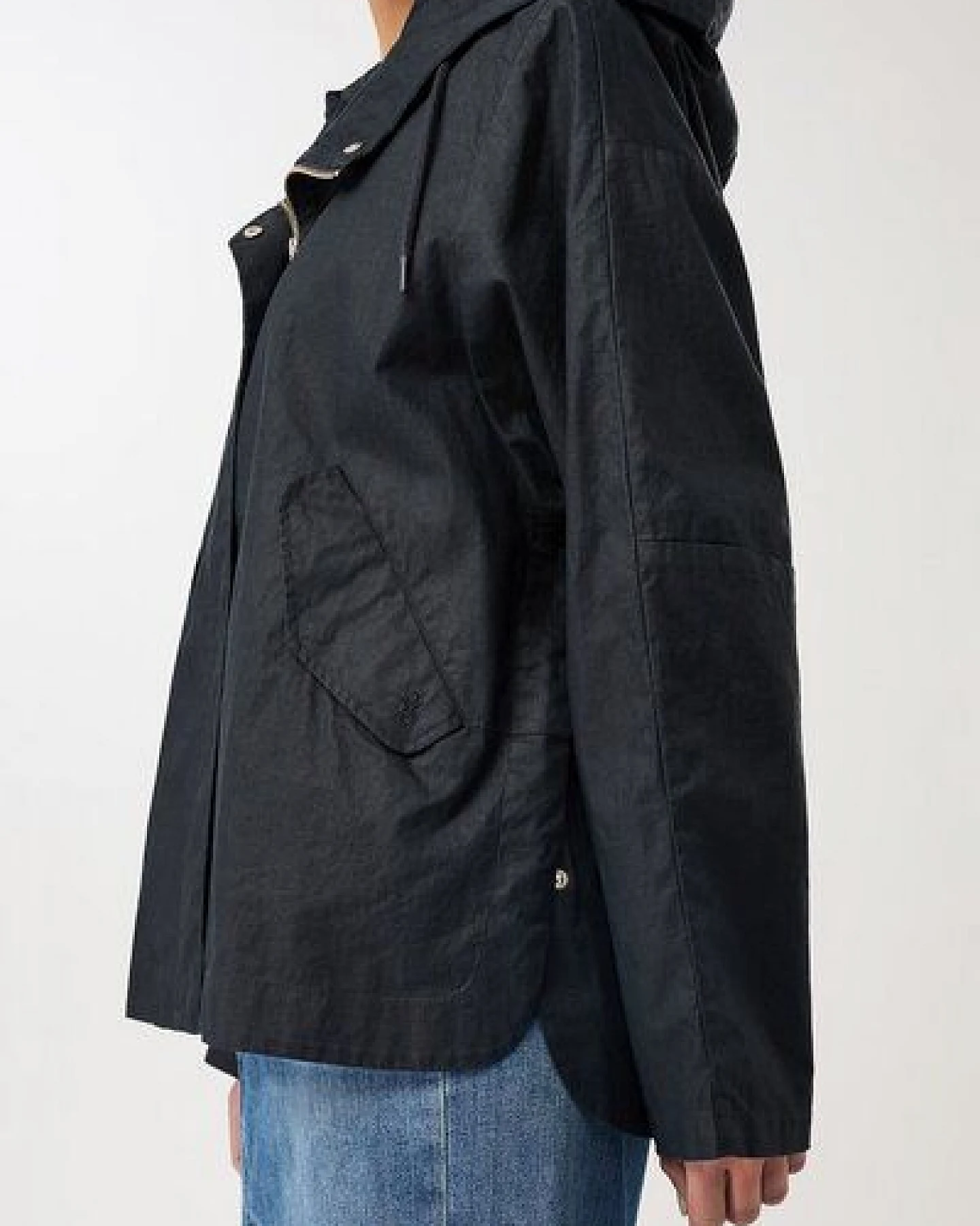 LangerChen Outdoorjacke aus beschichtetem Leinen – Ansicht 3
