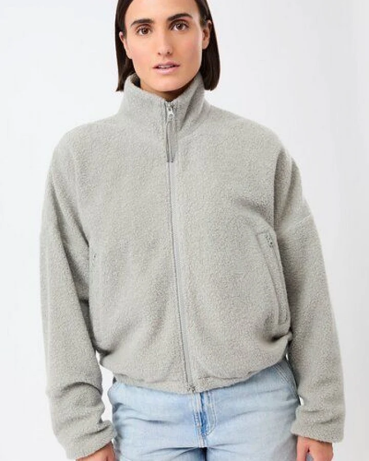 LangerChen Weiche Blousonjacke mit Stehkragen