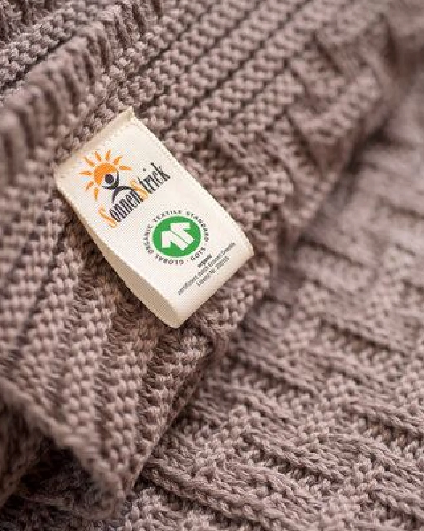 Sonnenstrick – Bio Baby-Strickdecke "Karostrickmotiv" (100 x 90 cm) Bio-Baumwolle – Ansicht 4