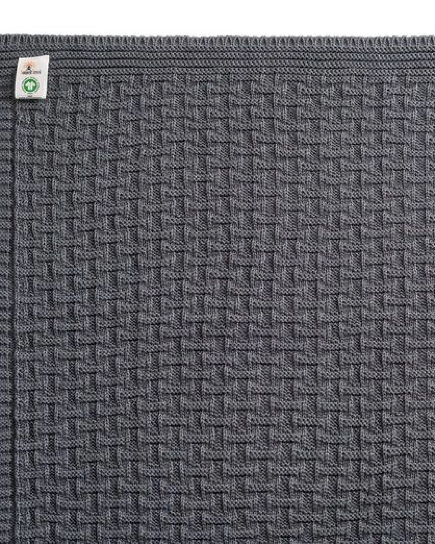 Sonnenstrick – Bio Baby-Strickdecke "Karostrickmotiv" (100 x 90 cm) Bio-Baumwolle – Ansicht 2