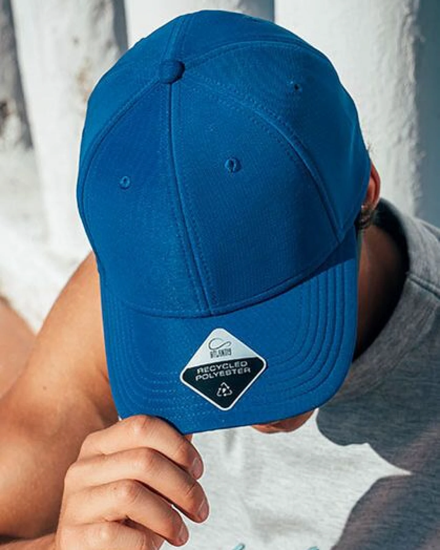 Atmungsaktive Basecap Baseball - Cap Gebogener Schirm mit Klettverschluss Atlantis Headwear – Ansicht 2