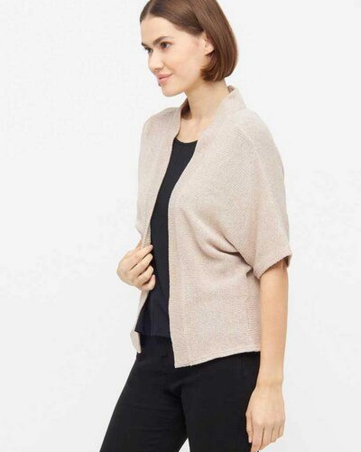 WiDDA berlin Strickcardigan COZY in Beige aus recycelter Baumwolle – Ansicht 3
