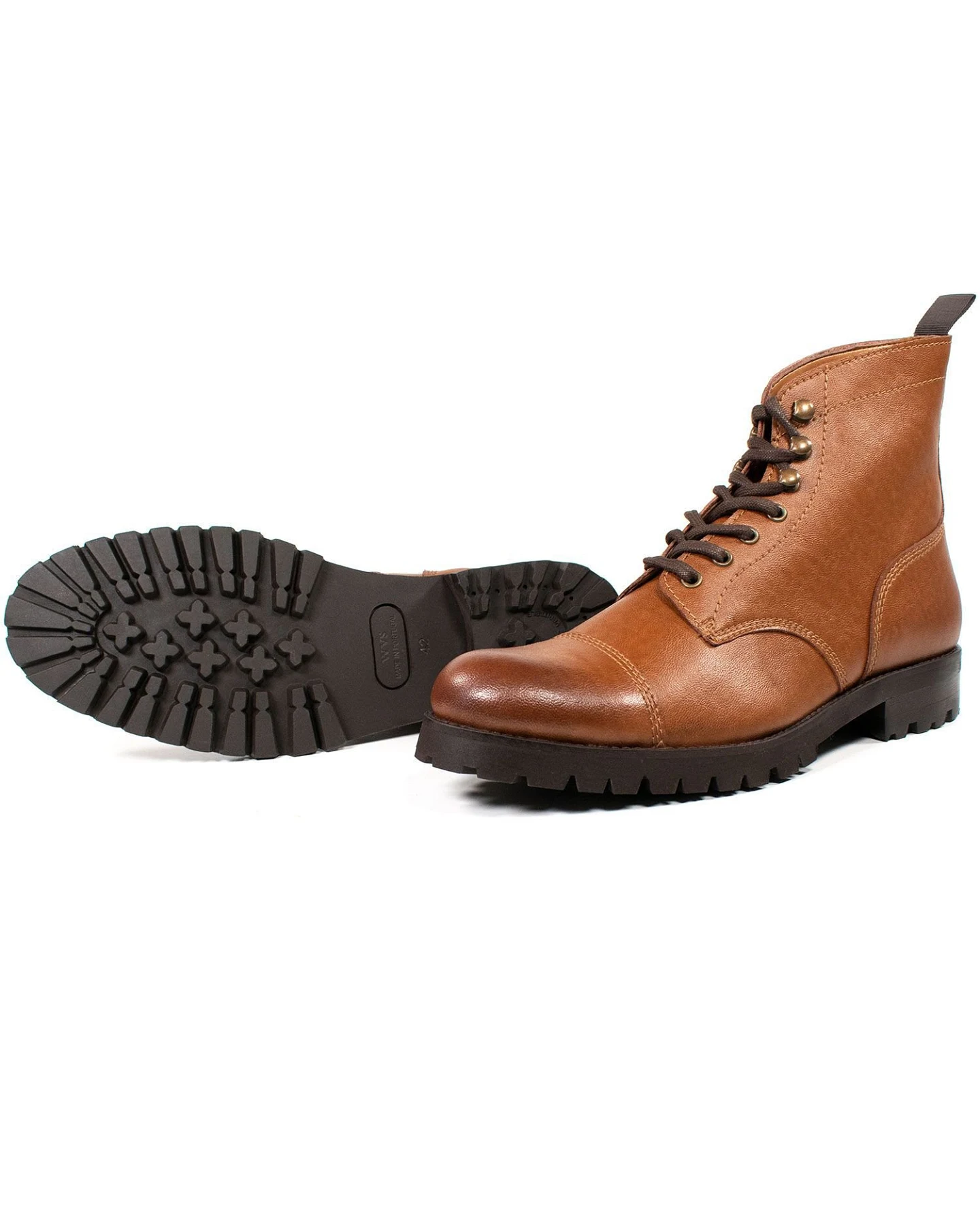 Will's Vegan Store Herren vegan Arbeitsstiefel Hellbraun – Ansicht 2