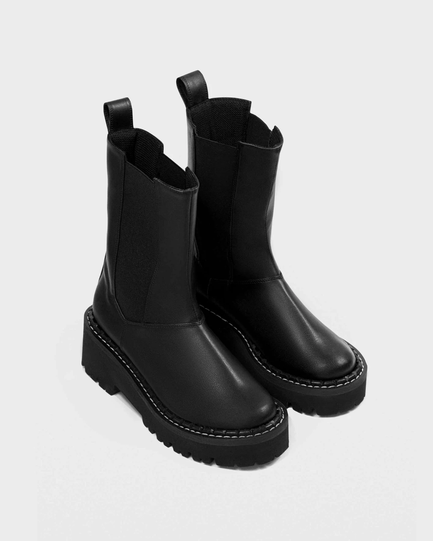 BOHEMA Damen vegan Chelsea-Stiefel Riot Schwarz – Ansicht 2