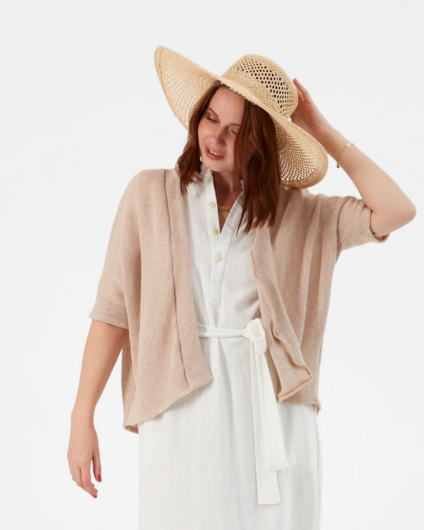 Widda Damen vegan Strickjacke Cozy Beige – Ansicht 2