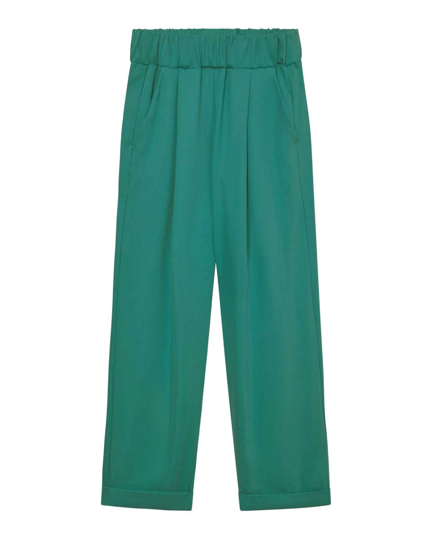 Widda Damen vegan Hose Plissee Jupp Petrol – Ansicht 2