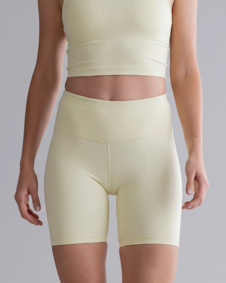Hey Honey Biker Ribbed - Pastel Yellow