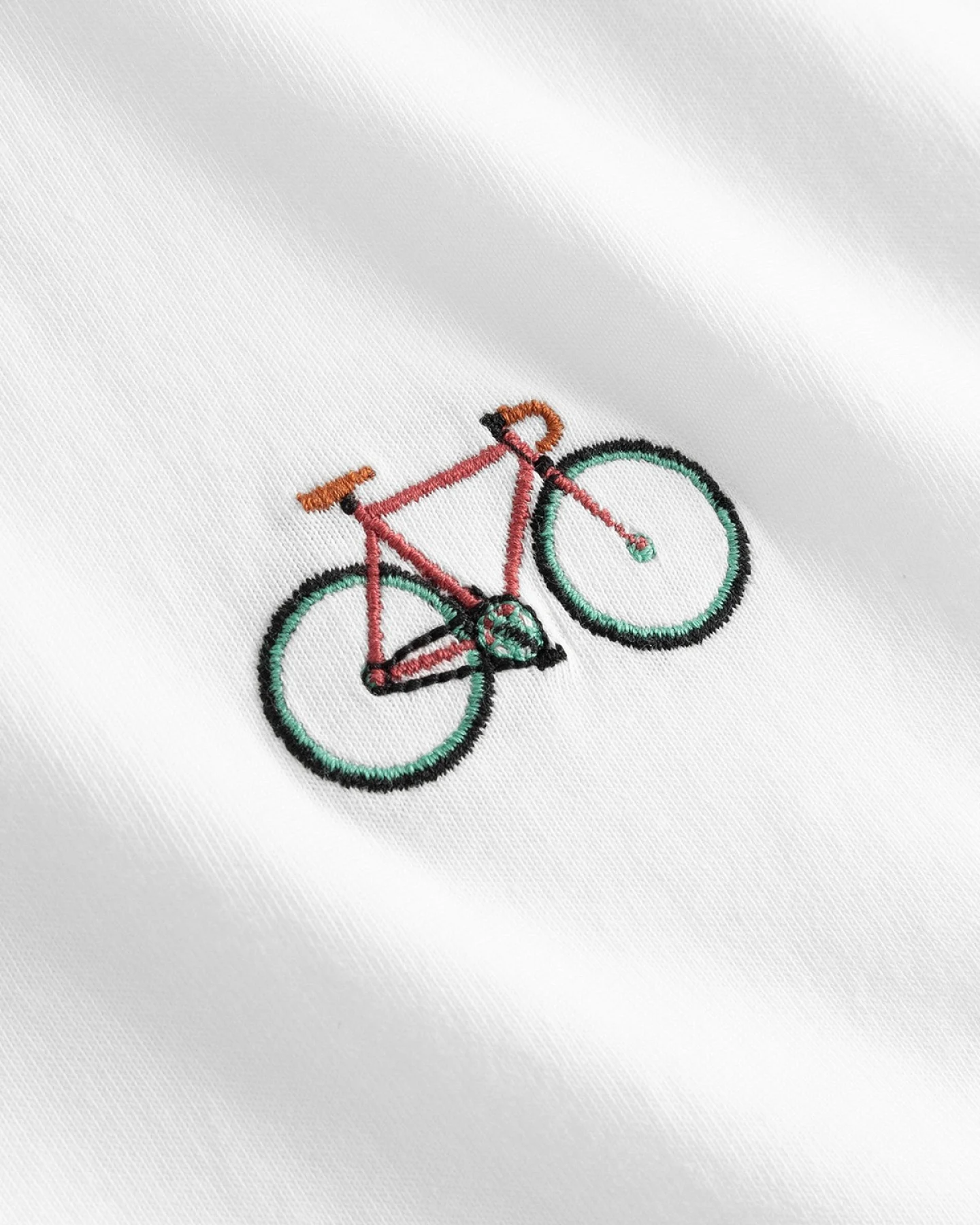 T-Shirt Stockholm Race Bike Emb Weiß – Ansicht 2