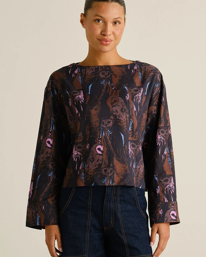 Bluse Udda Owls Braun