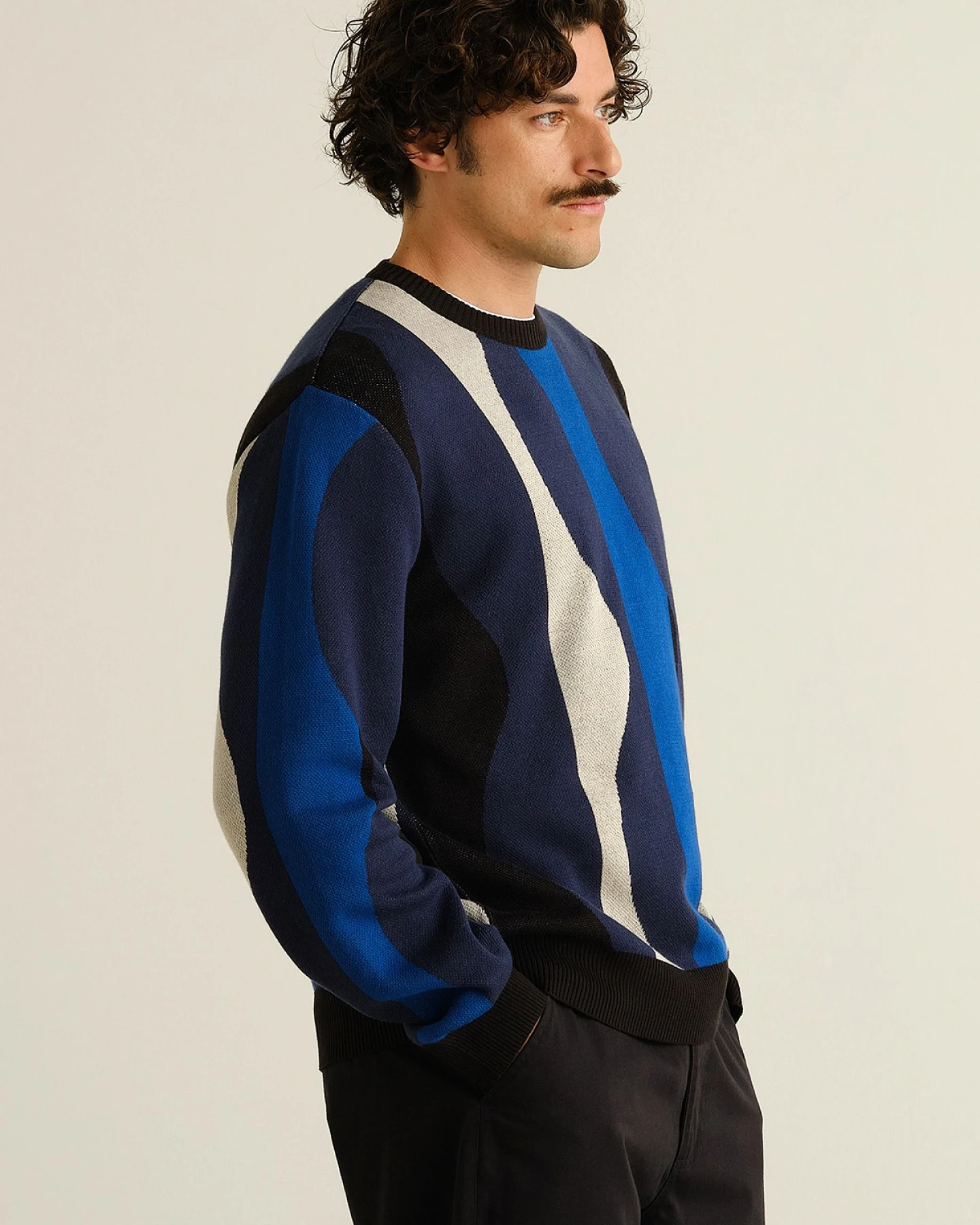 Sweater Mora Wavy Stripe Blau – Ansicht 2