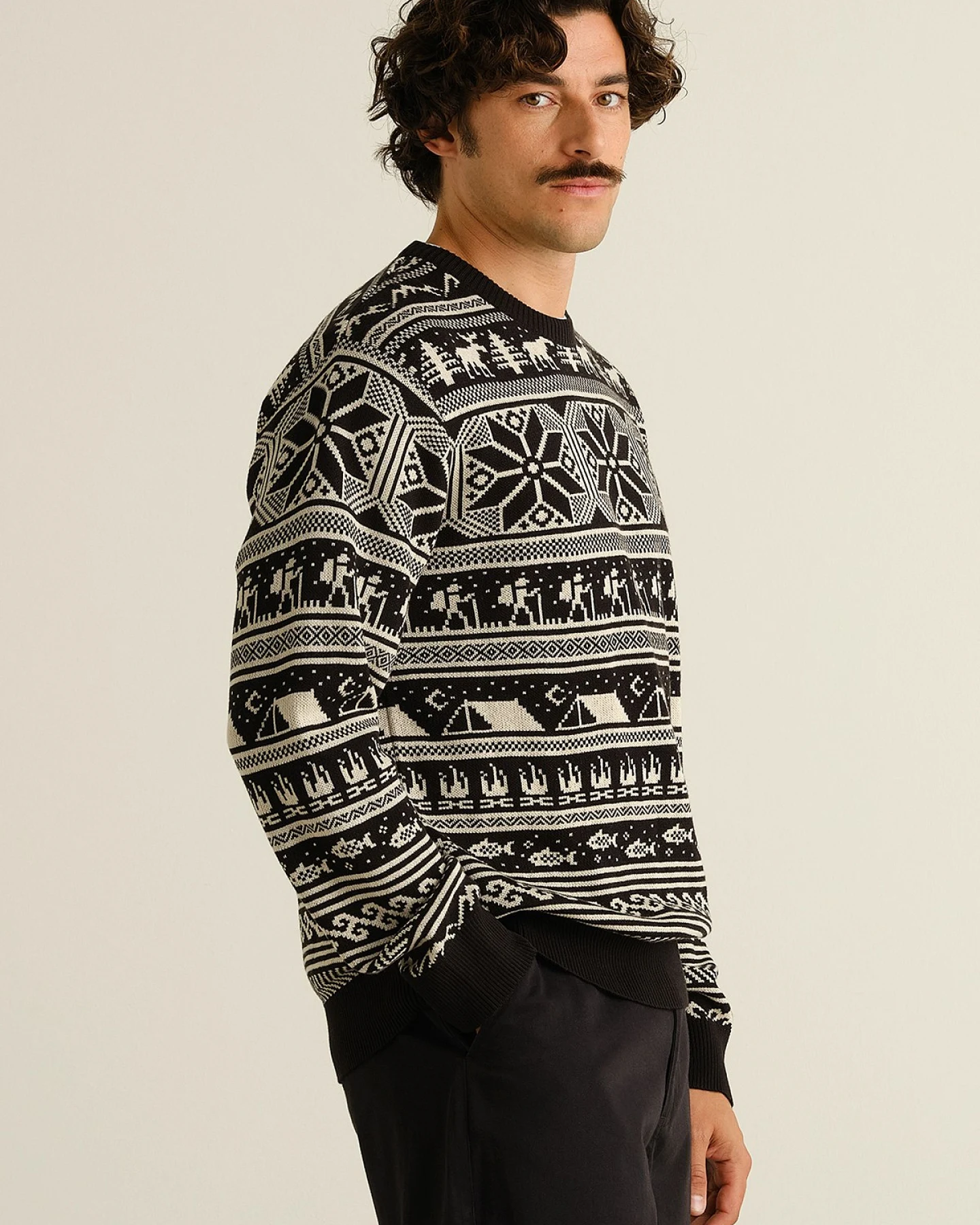 Sweater Mora Fairisle Hike Schwarz – Ansicht 2