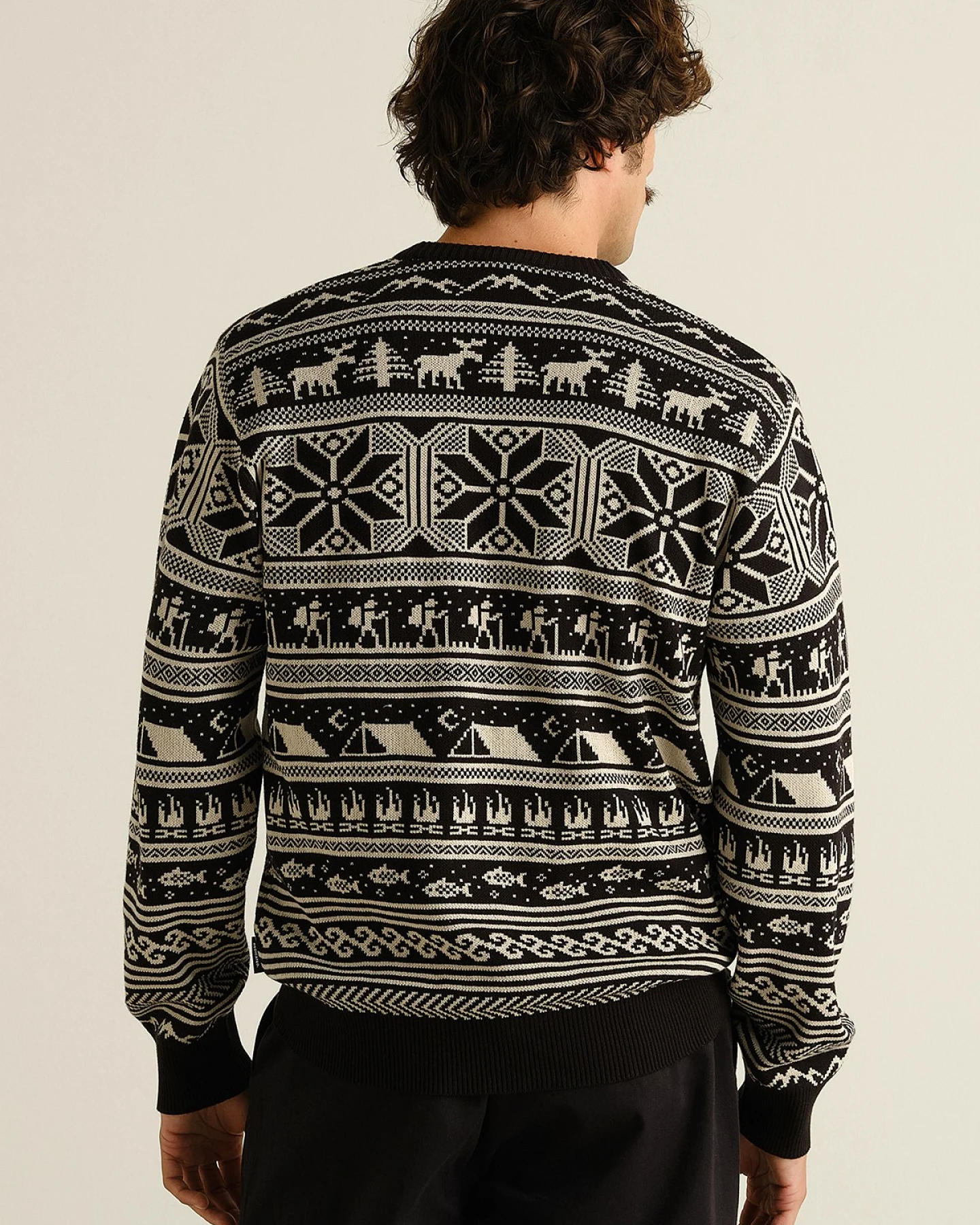 Sweater Mora Fairisle Hike Schwarz – Ansicht 3